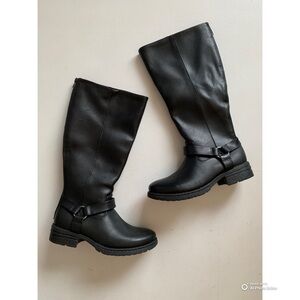 BOC Black Faux Leather Moto Tall Chesney Boots Size 7 Knee High Boot NWOT